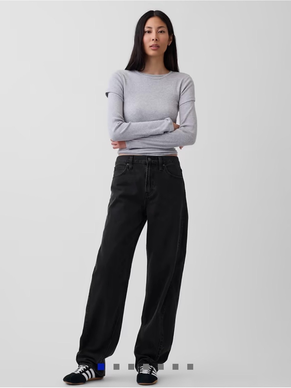GAP Black High Rise Barrel Jeans